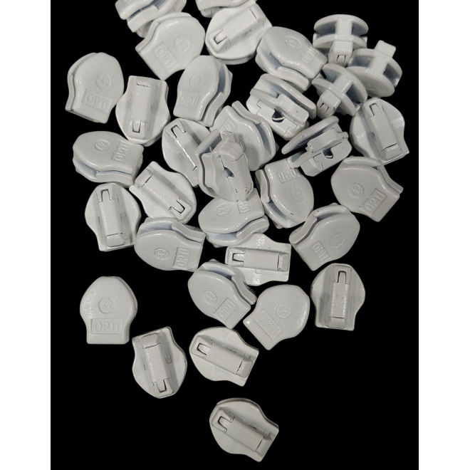 Бегунок для спиральной молнии OPTI № 6,белый, без пуллера галантерейный оптом