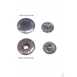 Кнопки металлические диам.14 мм никель (30 шт)