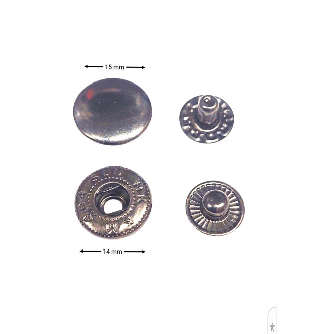 Кнопки металлические диам.14 мм никель (1000 шт) оптом