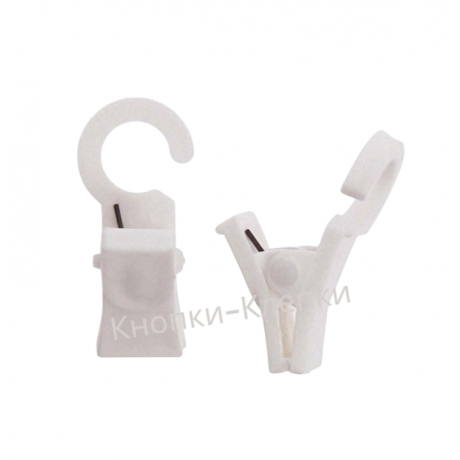 Зажимы для штор пластиковые на кольцо. Цвет: белый. Количество в упаковке: 100 шт.