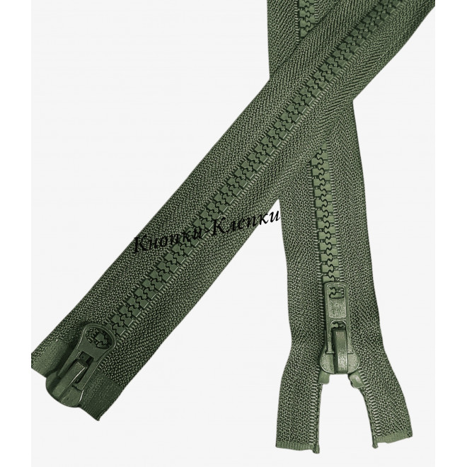 Молния тракторная T-8, 2 замка, разъемная, 90 см, хаки оптом