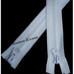 Молния тракторная T-8, 2 замка, разъемная, 100 см, белый