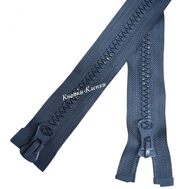 Молния тракторная T-8, 2 замка, разъемная, 100 см, серая оптом