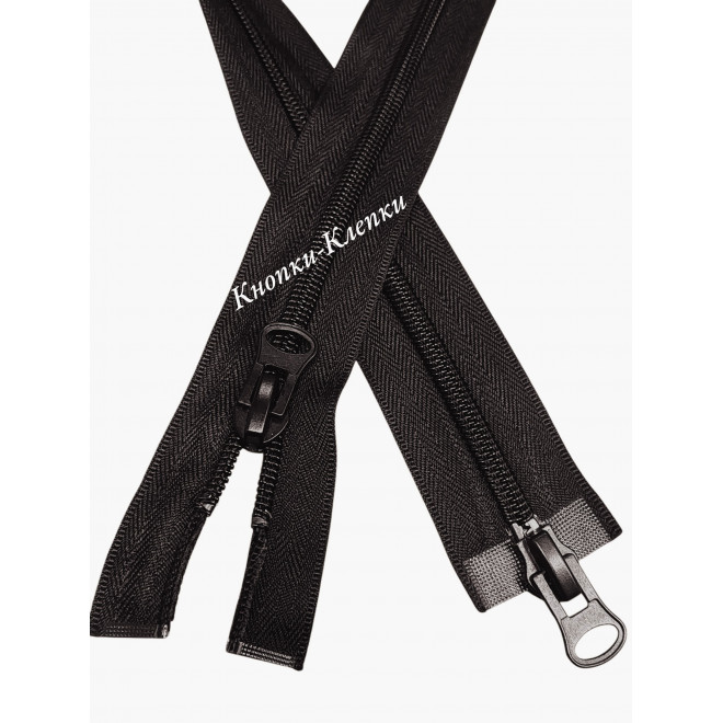 Молния спиральная T-8 разъёмная, 2 замка, 120 см, 365 чёрная оптом