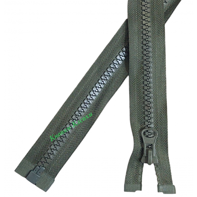 Молния тракторная T-8, 1 замок, разъемная, 80 см, хаки оптом