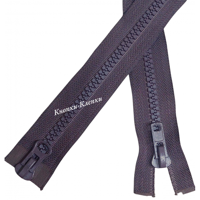 Молния тракторная T-8, 2 замка, разъемная, 70 см, темно-коричневая оптом