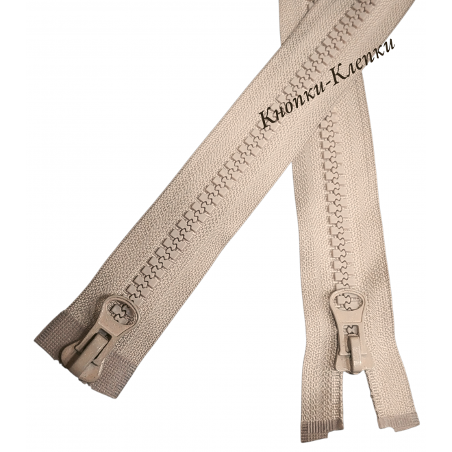 Молния тракторная T-8, 2 замка, разъемная, 100 см, бежевая оптом Молния тракторная T-8, 2 замка, разъемная, 100 см, бежевая оптом