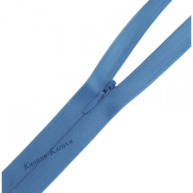 Молния спиральная T-0 потайная, нейлон, 50 см, 131 голубая оптом