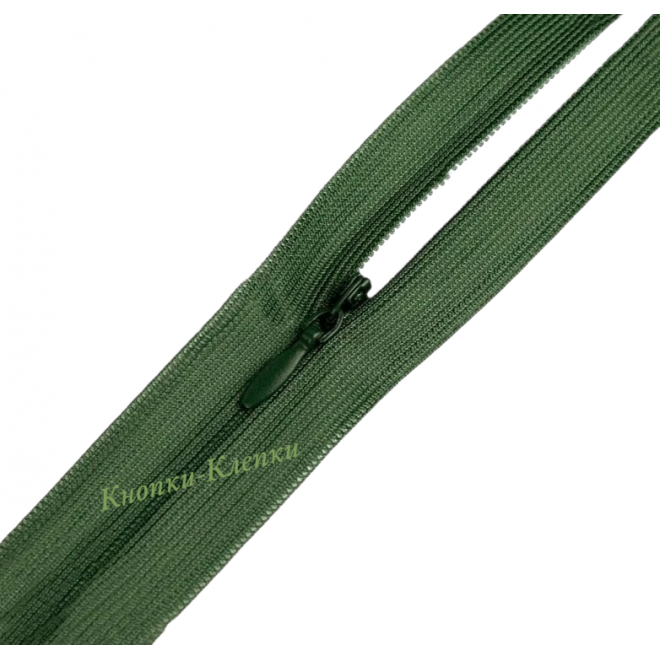 Молния спиральная T-0 потайная, нейлон, 50 см, 088 т.хаки оптом