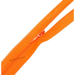 Молния спиральная T-0 потайная, нейлон, 50 см, 010 оранжевый