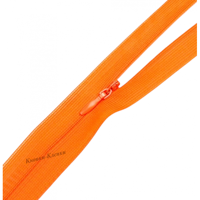 Молния спиральная T-0 потайная, нейлон, 50 см, 010 оранжевый оптом
