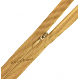 Молния спиральная T-0 потайная, нейлон, 50 см, 047 горчица