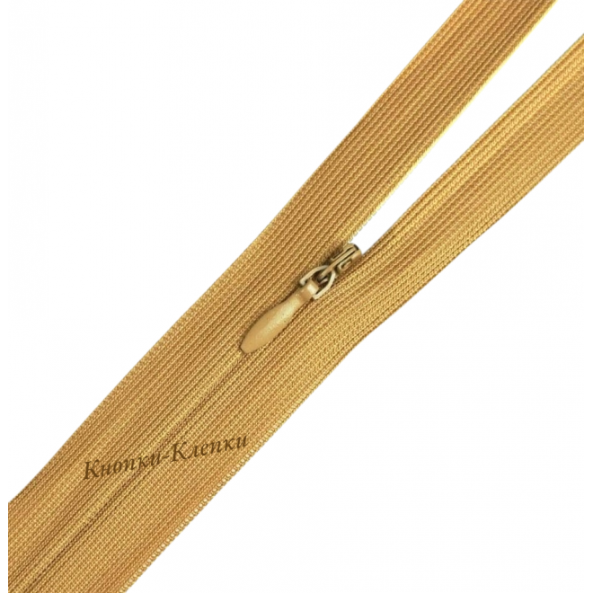 Молния спиральная T-0 потайная, нейлон, 50 см, 047 горчица оптом