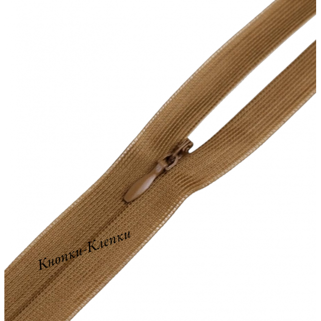 Молния спиральная T-0 потайная, нейлон, 50 см, 050 ириска оптом