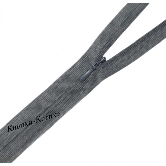 Молния спиральная T-0 потайная, нейлон, 50 см, 385 серая оптом