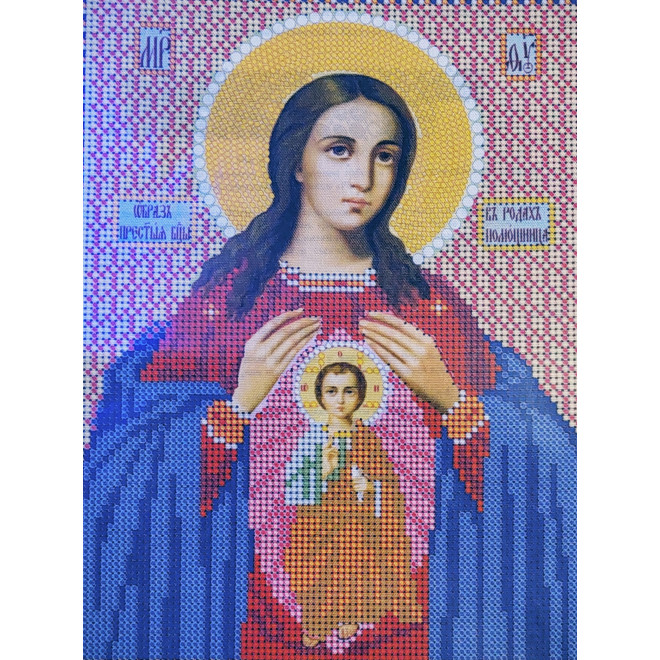 Канва-схема для вышивания Прсв.Бца Помощница в родах оптом