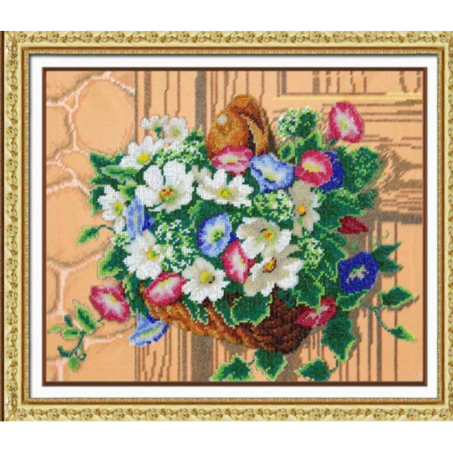 Набор для вышивания бисером, арт. Б-1242, «Корзинка с вьюнками» оптом