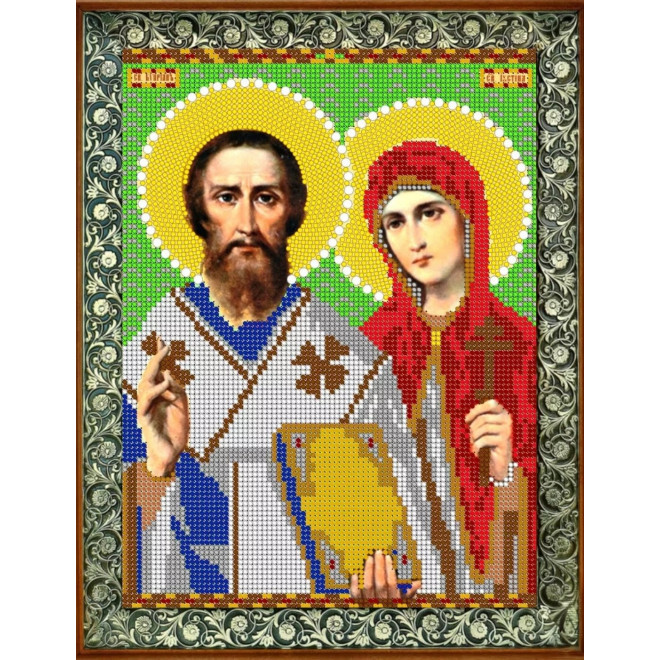 Канва-схема для вышивания Св. Куприян и Устиния оптом