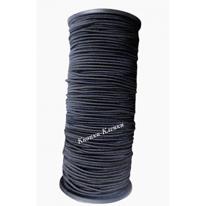 Резинка шляпная, 2 мм, 100 м, черная оптом Резинка шляпная, 2 мм, 100 м, черная оптом