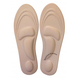 Стельки для обуви, универсальные, р-р до 39 , бежевые