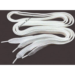 Шнурки "Хоккейные" тип 4-4 (50 пар) белые,Люкс 250см