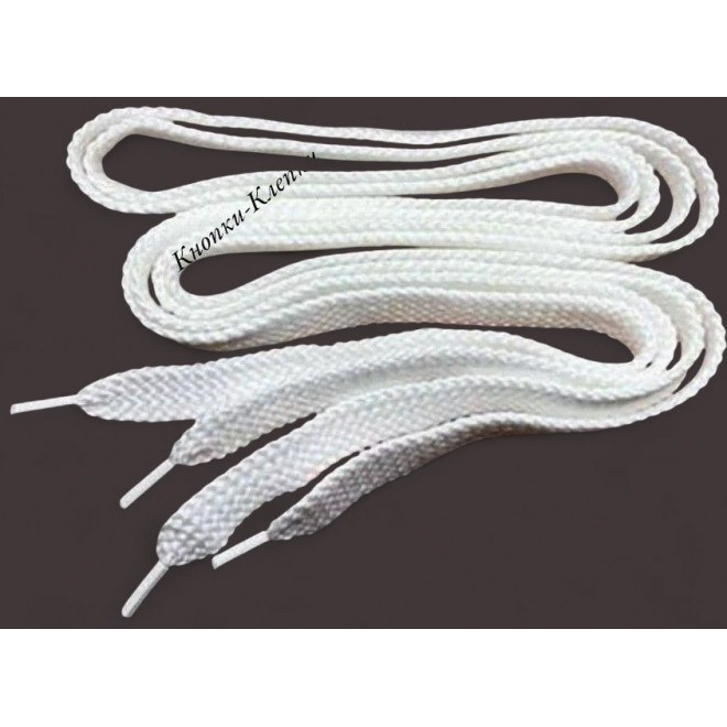 Шнурки "Хоккейные" тип 4-4 (50 пар) белые, Люкс 250см оптом