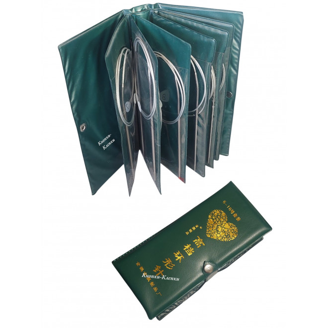 Набор круговых спиц на тросике для вязания, 11 штук, 80см оптом